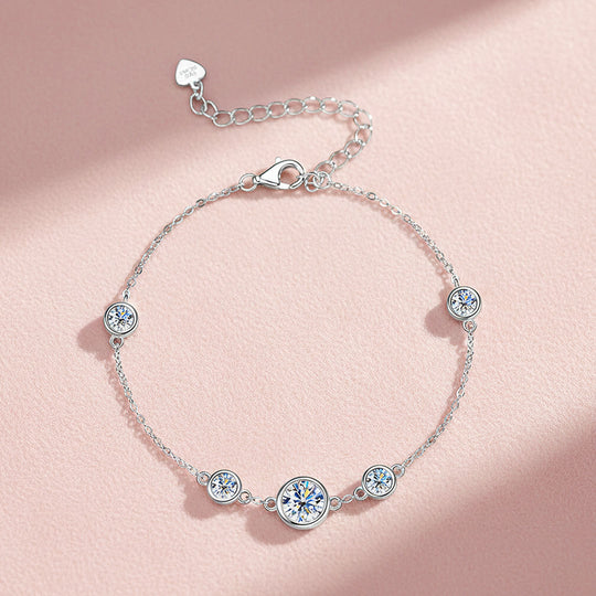 Five-Stone Bezel Station Bracelet | Moissanite | Prm9134 - Bracelets | Singapore Jewellery, Wedding Rings &amp; Gifts | Same Day Delivery | Tiara.com.sg