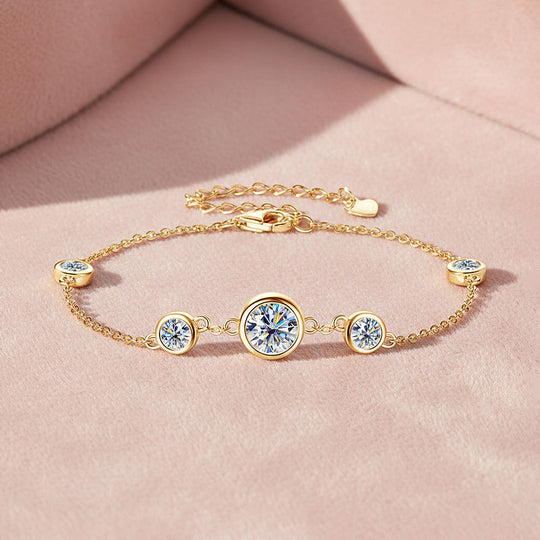 Five-Stone Bezel Station Bracelet | Moissanite | Prm9134 - Bracelets | Singapore Jewellery, Wedding Rings &amp; Gifts | Same Day Delivery | Tiara.com.sg