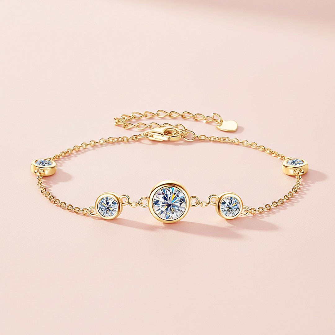 Five-Stone Bezel Station Bracelet | Moissanite | Prm9134 - Bracelets | Singapore Jewellery, Wedding Rings &amp; Gifts | Same Day Delivery | Tiara.com.sg