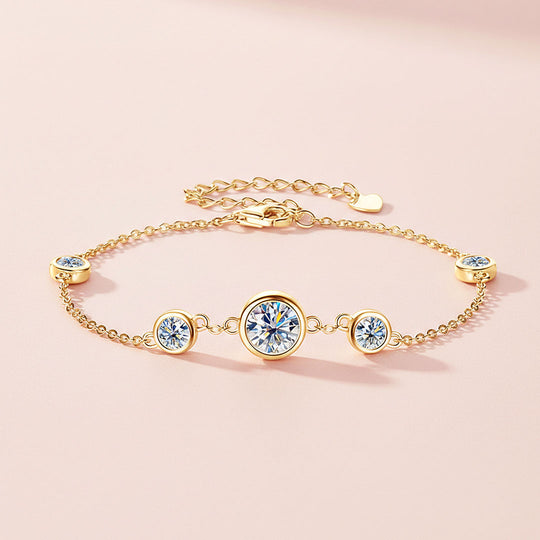 Five-Stone Bezel Station Bracelet | Moissanite | Prm9134 - Bracelets | Singapore Jewellery, Wedding Rings &amp; Gifts | Same Day Delivery | Tiara.com.sg