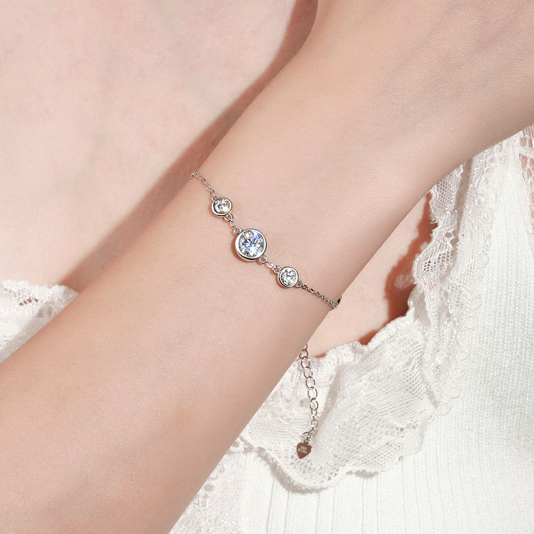Five-Stone Bezel Station Bracelet | Moissanite | Prm9134 - Bracelets | Singapore Jewellery, Wedding Rings &amp; Gifts | Same Day Delivery | Tiara.com.sg