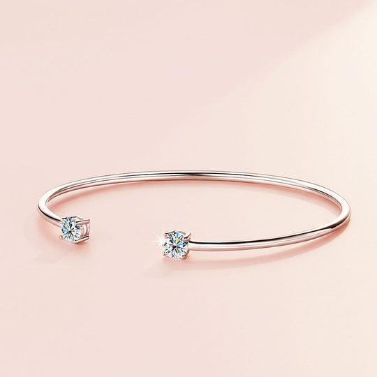 Open Cuff Solitaire Bangle | Moissanite | Prm9136 - Bracelets | Singapore Jewellery, Wedding Rings &amp; Gifts | Same Day Delivery | Tiara.com.sg