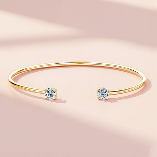 Open Cuff Solitaire Bangle | Moissanite | Prm9136 - Bracelets | Singapore Jewellery, Wedding Rings &amp; Gifts | Same Day Delivery | Tiara.com.sg