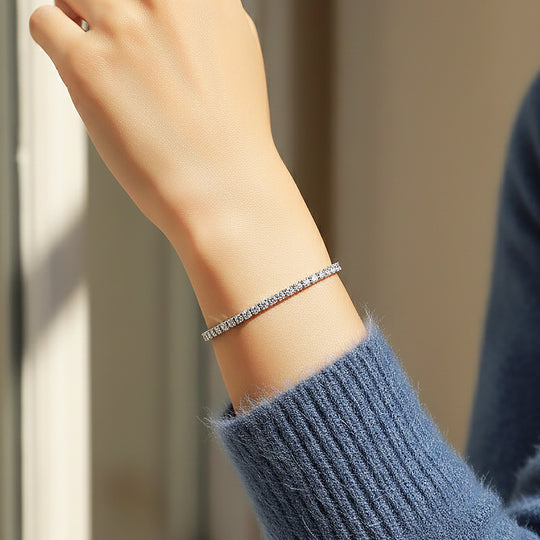 Square Tennis Bracelet | Moissanite | Prm9145 - Bracelets | Singapore Jewellery, Wedding Rings &amp; Gifts | Same Day Delivery | Tiara.com.sg
