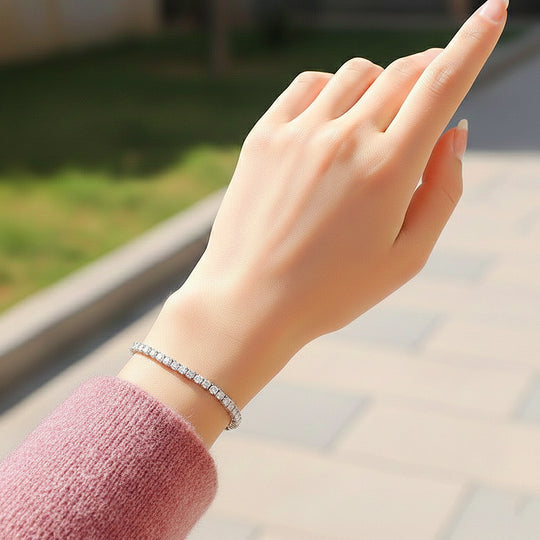 Square Tennis Bracelet | Moissanite | Prm9145 - Bracelets | Singapore Jewellery, Wedding Rings &amp; Gifts | Same Day Delivery | Tiara.com.sg