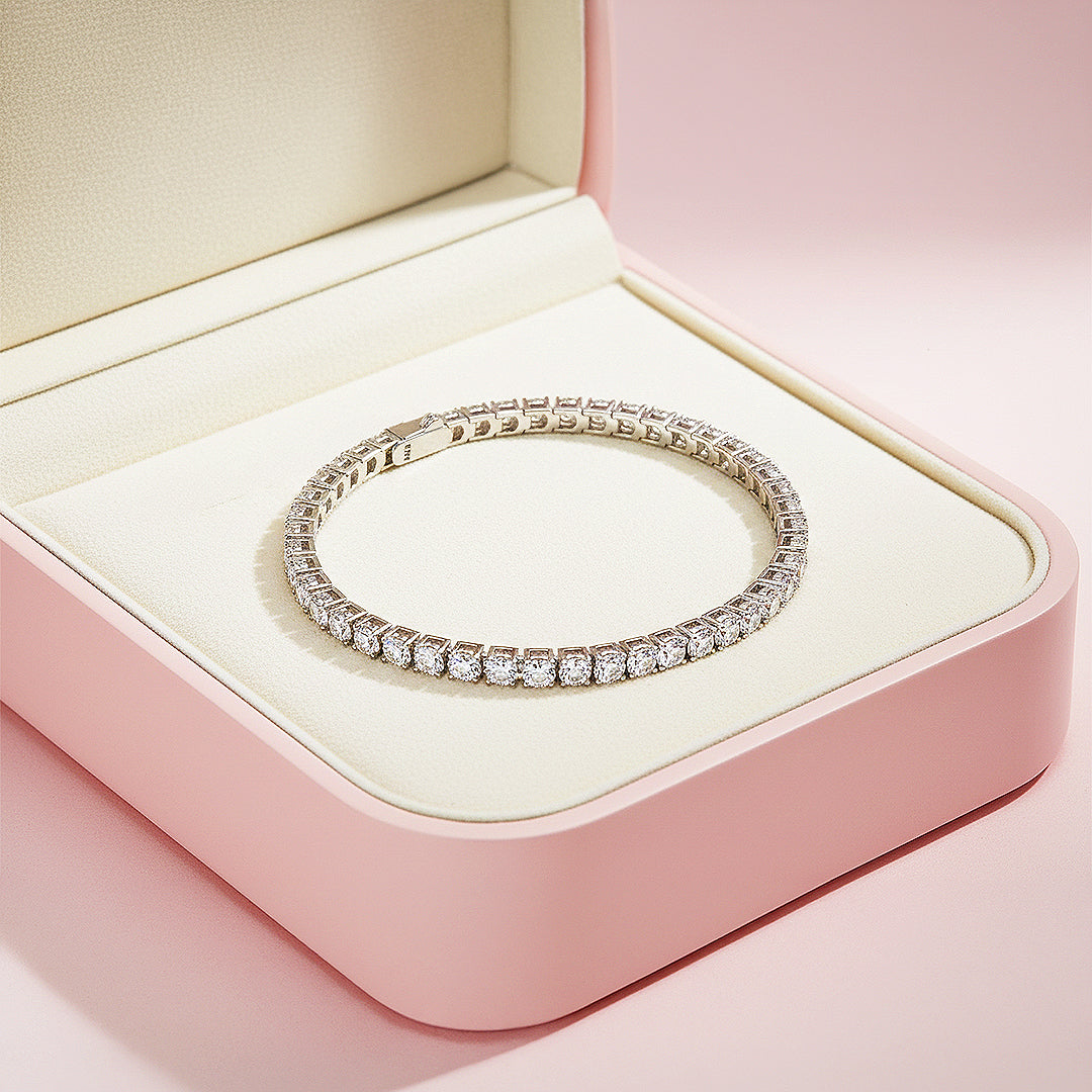 Square Tennis Bracelet | Moissanite | Prm9145 - Bracelets | Singapore Jewellery, Wedding Rings &amp; Gifts | Same Day Delivery | Tiara.com.sg