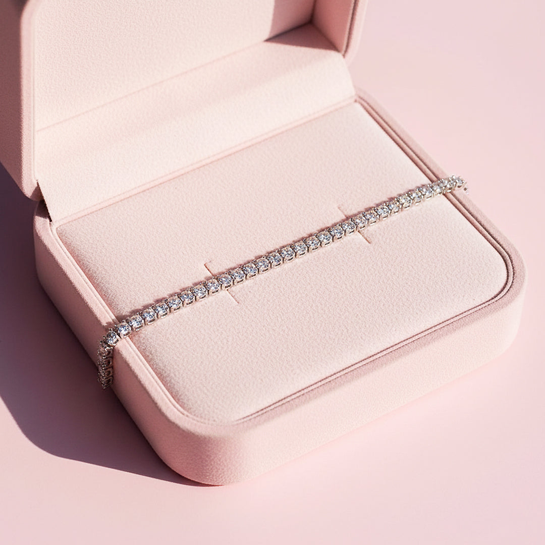 Square Tennis Bracelet | Moissanite | Prm9145 - Bracelets | Singapore Jewellery, Wedding Rings &amp; Gifts | Same Day Delivery | Tiara.com.sg