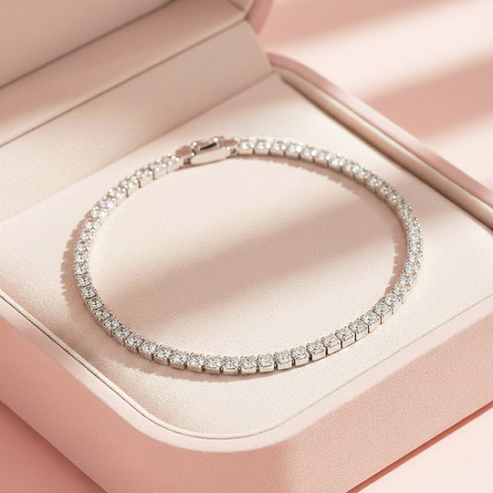 Square Tennis Bracelet | Moissanite | Prm9145 - Bracelets | Singapore Jewellery, Wedding Rings &amp; Gifts | Same Day Delivery | Tiara.com.sg