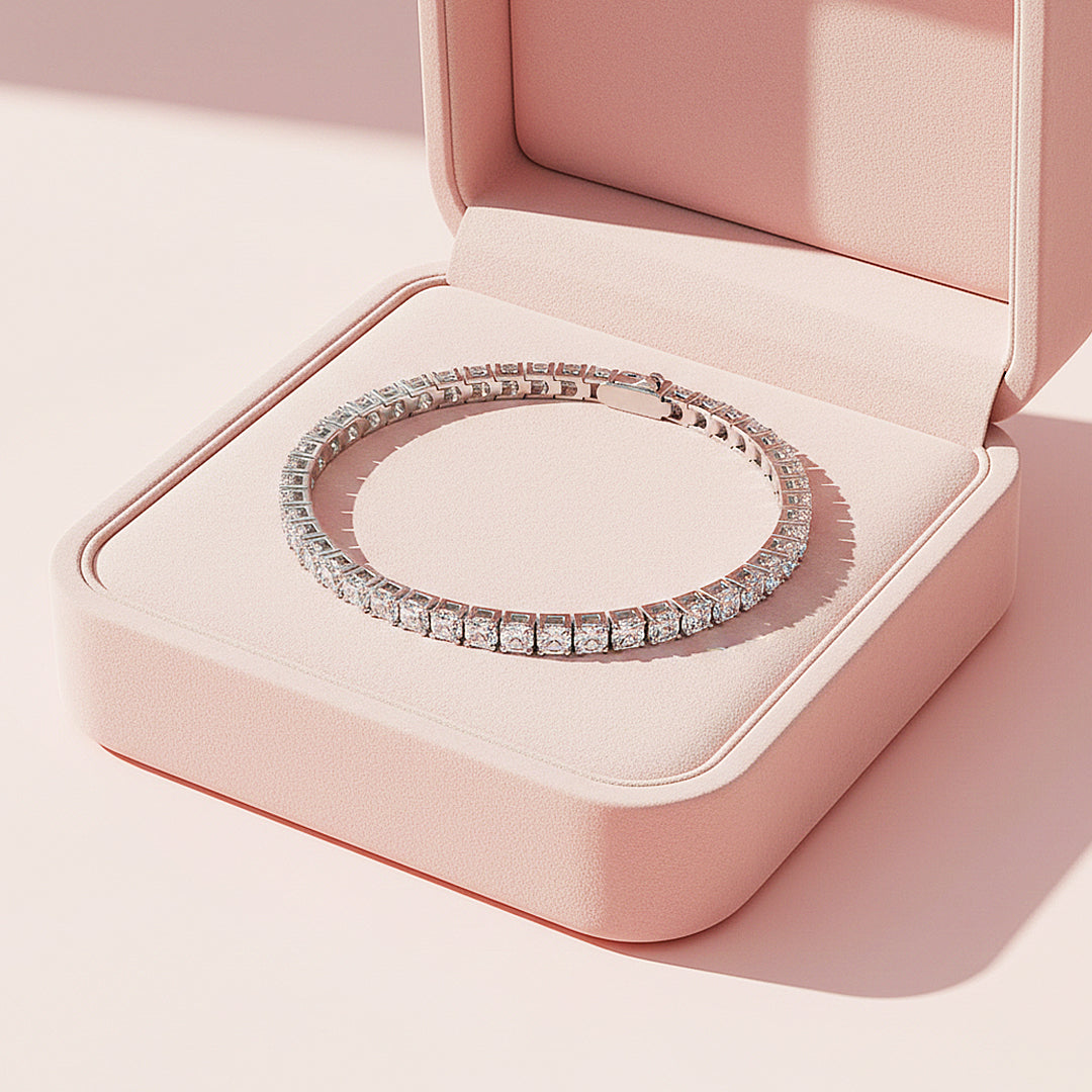 Square Tennis Bracelet | Moissanite | Prm9145 - Bracelets | Singapore Jewellery, Wedding Rings &amp; Gifts | Same Day Delivery | Tiara.com.sg