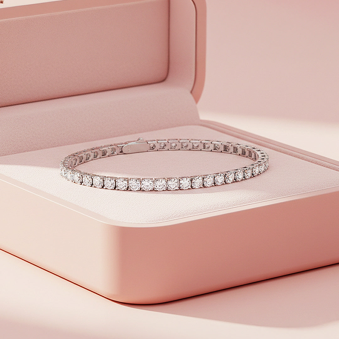 Square Tennis Bracelet | Moissanite | Prm9145 - Bracelets | Singapore Jewellery, Wedding Rings &amp; Gifts | Same Day Delivery | Tiara.com.sg