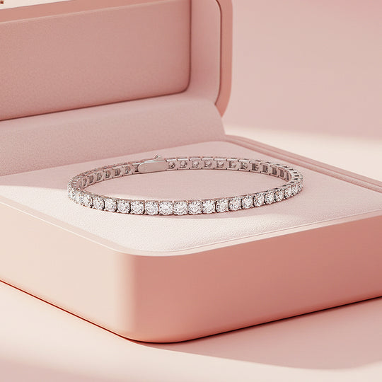 Square Tennis Bracelet | Moissanite | Prm9145 - Bracelets | Singapore Jewellery, Wedding Rings &amp; Gifts | Same Day Delivery | Tiara.com.sg