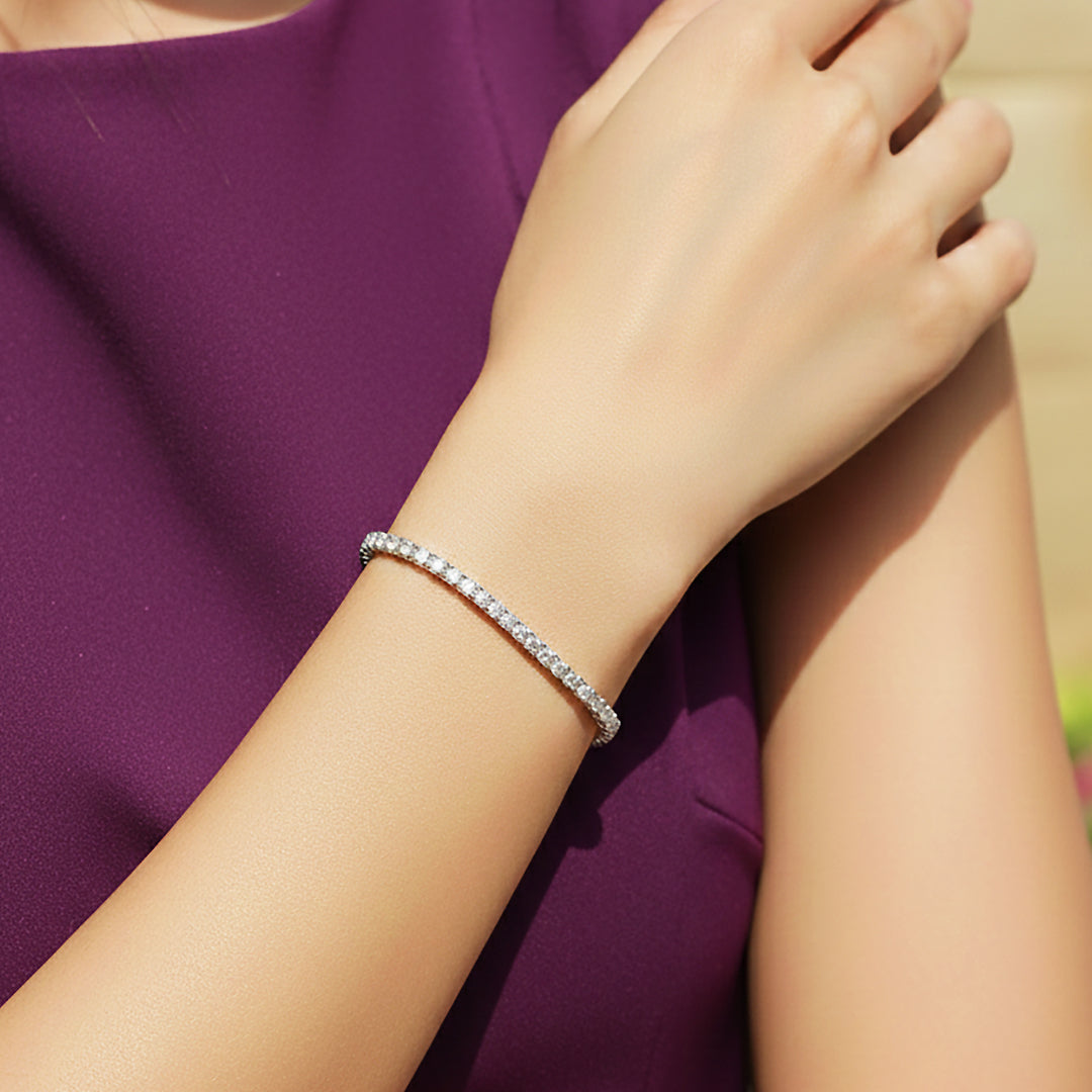 Square Tennis Bracelet | Moissanite | Prm9145 - Bracelets | Singapore Jewellery, Wedding Rings &amp; Gifts | Same Day Delivery | Tiara.com.sg