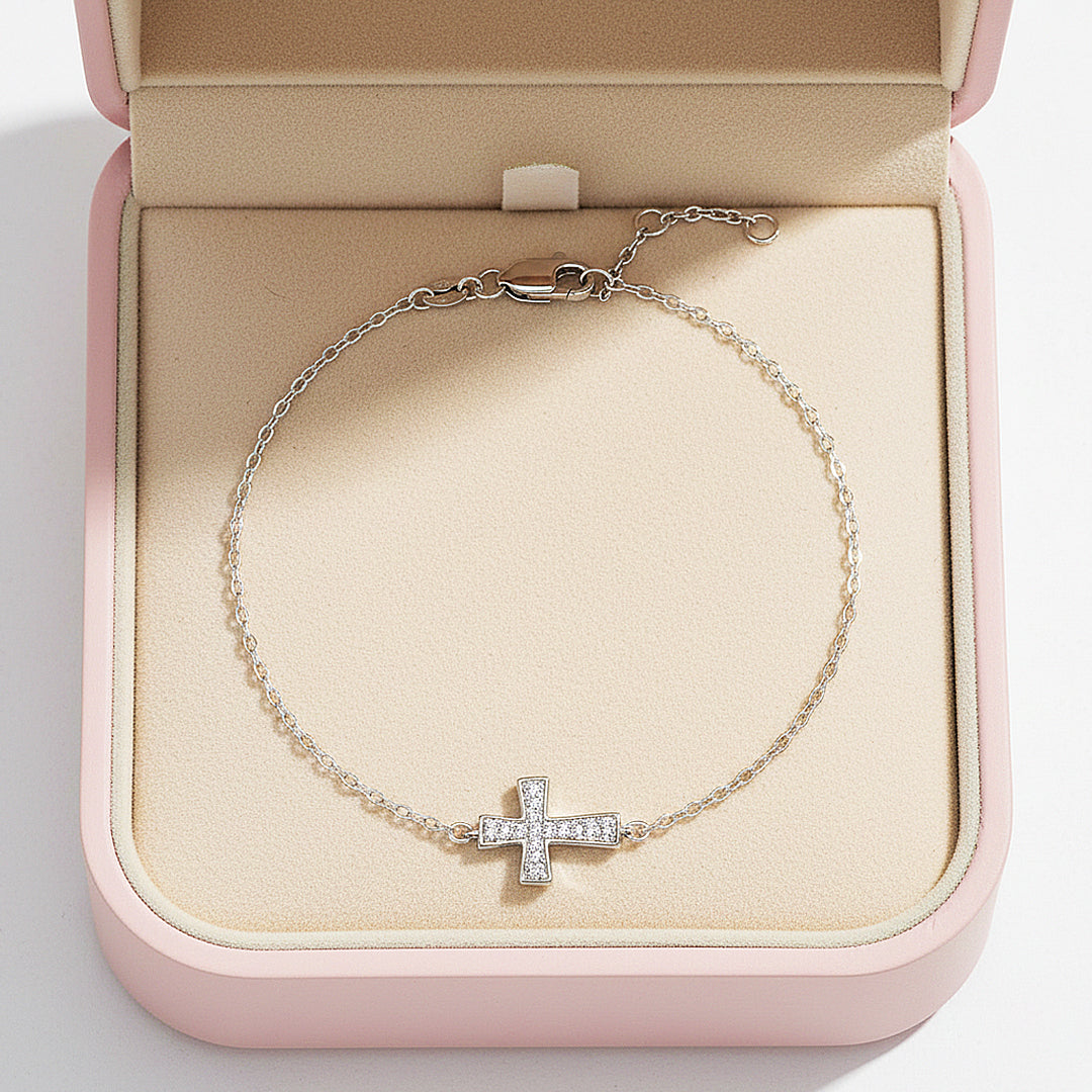 Cross Link Bracelet | Moissanite | Prm9146 - Bracelets | Singapore Jewellery, Wedding Rings &amp; Gifts | Same Day Delivery | Tiara.com.sg