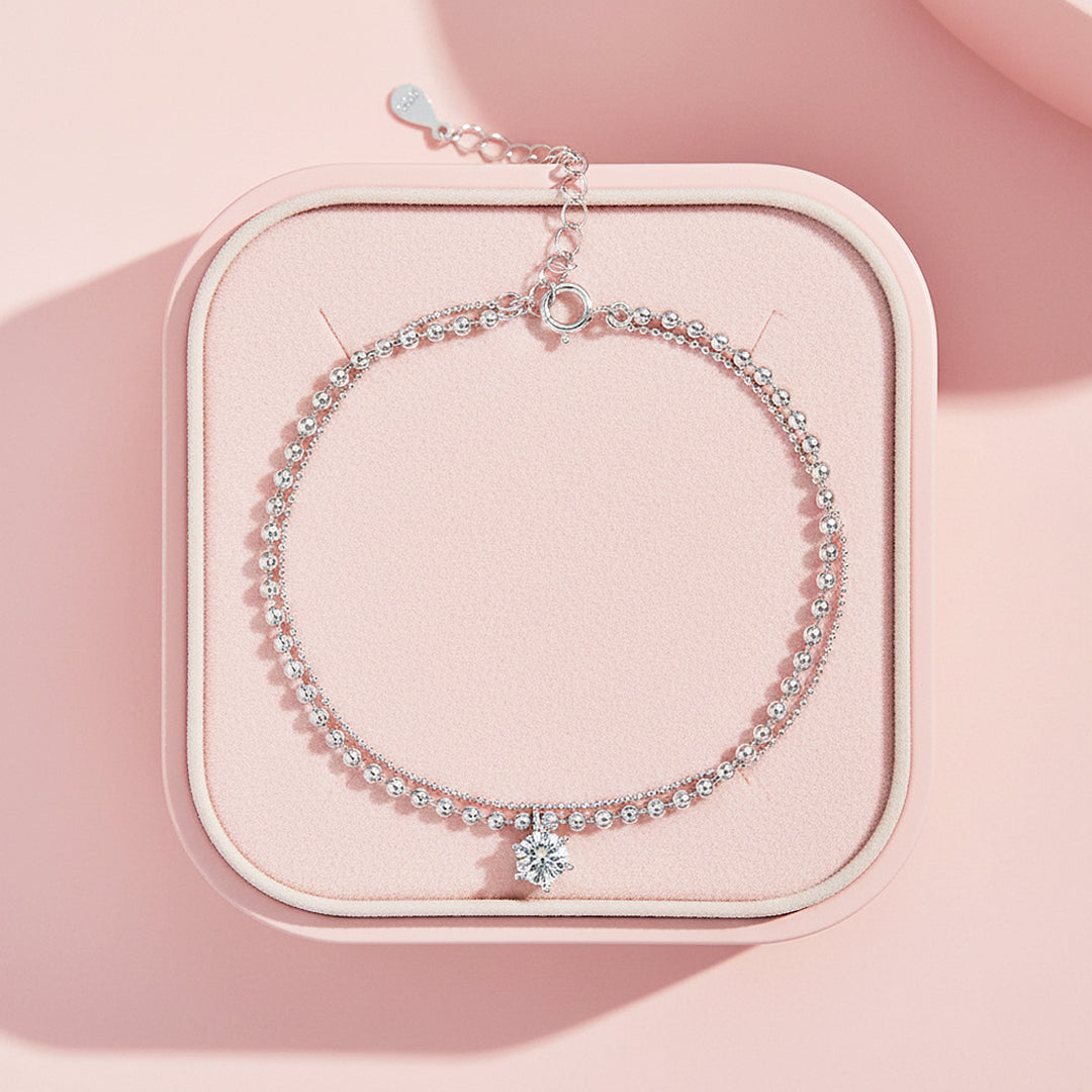 Solitaire Double-Layer Bracelet | Moissanite | Prm9151 - Bracelets | Singapore Jewellery, Wedding Rings &amp; Gifts | Same Day Delivery | Tiara.com.sg