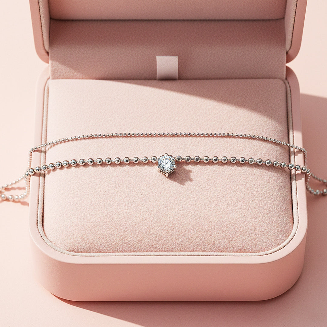 Solitaire Double-Layer Bracelet | Moissanite | Prm9151 - Bracelets | Singapore Jewellery, Wedding Rings &amp; Gifts | Same Day Delivery | Tiara.com.sg