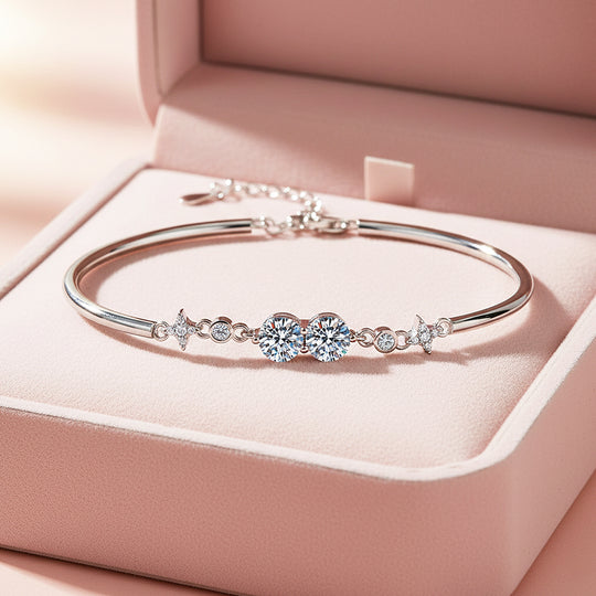 Celestial Bezel Bangle Bracelet | Moissanite | Prm9152 - Bracelets | Singapore Jewellery, Wedding Rings &amp; Gifts | Same Day Delivery | Tiara.com.sg