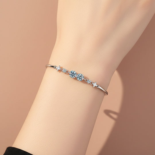 Celestial Bezel Bangle Bracelet | Moissanite | Prm9152 - Bracelets | Singapore Jewellery, Wedding Rings &amp; Gifts | Same Day Delivery | Tiara.com.sg