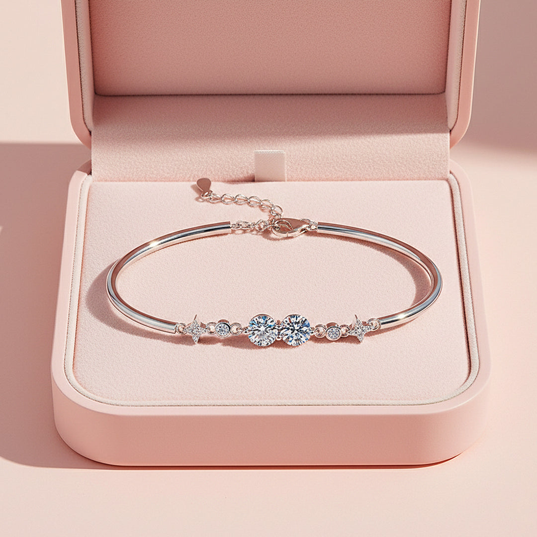 Celestial Bezel Bangle Bracelet | Moissanite | Prm9152 - Bracelets | Singapore Jewellery, Wedding Rings &amp; Gifts | Same Day Delivery | Tiara.com.sg