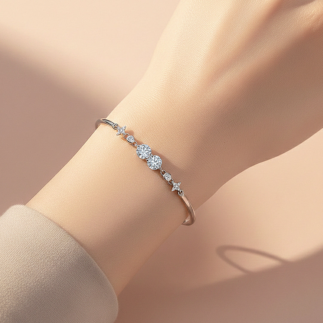 Celestial Bezel Bangle Bracelet | Moissanite | Prm9152 - Bracelets | Singapore Jewellery, Wedding Rings &amp; Gifts | Same Day Delivery | Tiara.com.sg