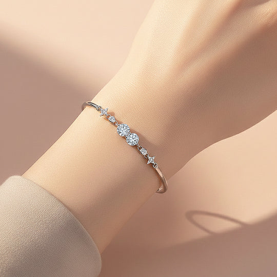 Celestial Bezel Bangle Bracelet | Moissanite | Prm9152 - Bracelets | Singapore Jewellery, Wedding Rings &amp; Gifts | Same Day Delivery | Tiara.com.sg