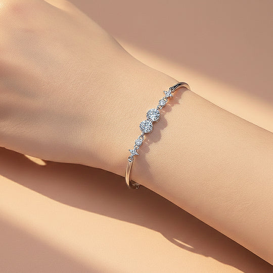 Celestial Bezel Bangle Bracelet | Moissanite | Prm9152 - Bracelets | Singapore Jewellery, Wedding Rings &amp; Gifts | Same Day Delivery | Tiara.com.sg