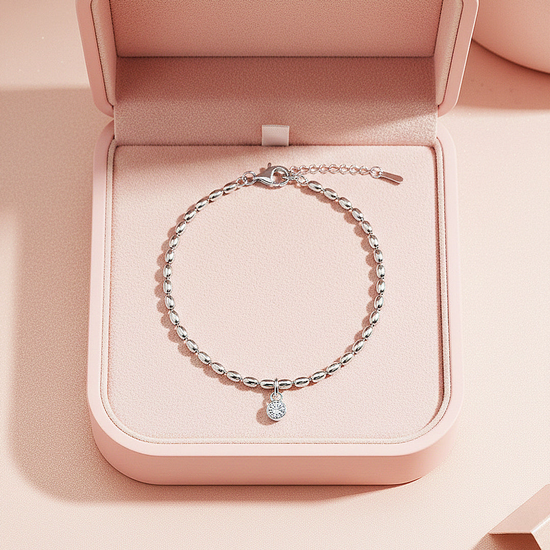 Oval Bead Bracelet | Moissanite | Prm9156 - Bracelets | Singapore Jewellery, Wedding Rings & Gifts | Same Day Delivery | Tiara.com.sg