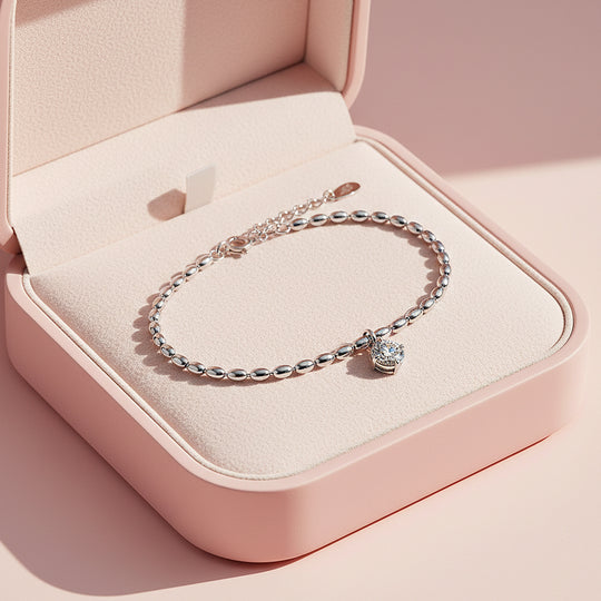 Oval Bead Bracelet | Moissanite | Prm9156 - Bracelets | Singapore Jewellery, Wedding Rings &amp; Gifts | Same Day Delivery | Tiara.com.sg
