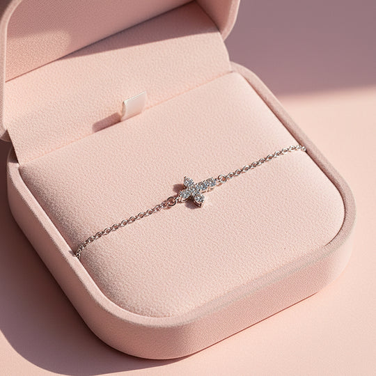 Floral Cross Link Bracelet | Moissanite | Prm9160 - Bracelets | Singapore Jewellery, Wedding Rings &amp; Gifts | Same Day Delivery | Tiara.com.sg
