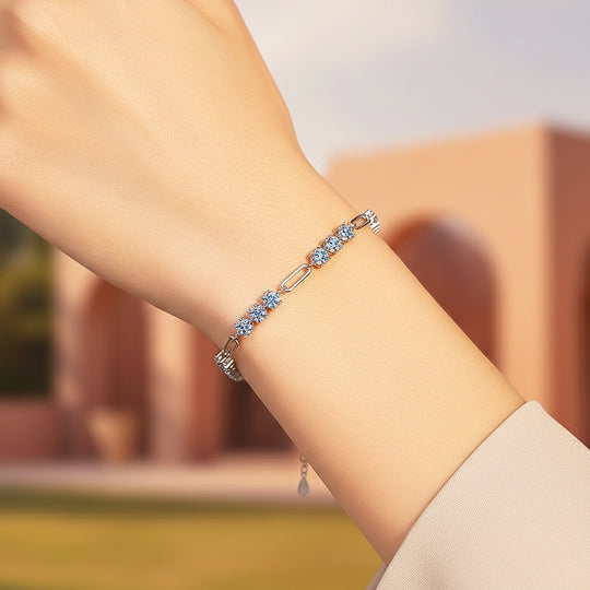 Paperclip Tennis Bracelet | Moissanite | Prm9161 - Bracelets | Singapore Jewellery, Wedding Rings &amp; Gifts | Same Day Delivery | Tiara.com.sg