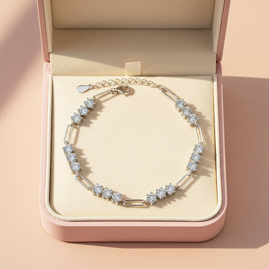 Paperclip Tennis Bracelet | Moissanite | Prm9161 - Bracelets | Singapore Jewellery, Wedding Rings &amp; Gifts | Same Day Delivery | Tiara.com.sg