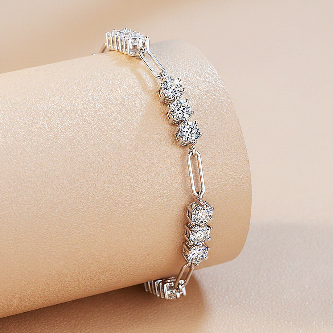 Paperclip Tennis Bracelet | Moissanite | Prm9161 - Bracelets | Singapore Jewellery, Wedding Rings &amp; Gifts | Same Day Delivery | Tiara.com.sg