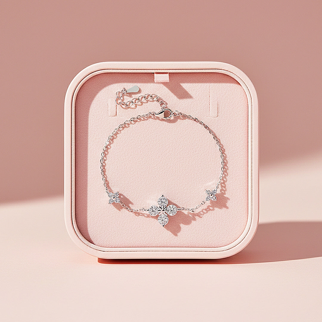 Floral Marquise Link Bracelet | Moissanite | Prm9162 - Bracelets | Singapore Jewellery, Wedding Rings &amp; Gifts | Same Day Delivery | Tiara.com.sg