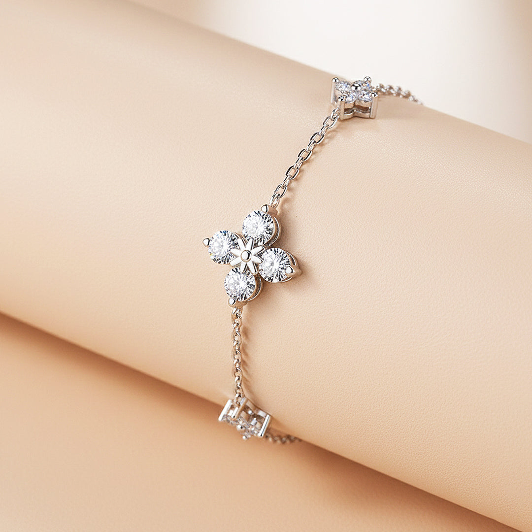 Floral Marquise Link Bracelet | Moissanite | Prm9162 - Bracelets | Singapore Jewellery, Wedding Rings &amp; Gifts | Same Day Delivery | Tiara.com.sg