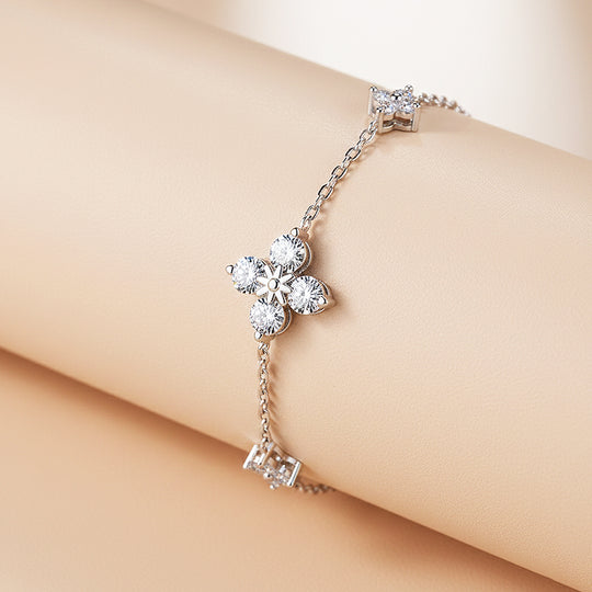 Floral Marquise Link Bracelet | Moissanite | Prm9162 - Bracelets | Singapore Jewellery, Wedding Rings &amp; Gifts | Same Day Delivery | Tiara.com.sg