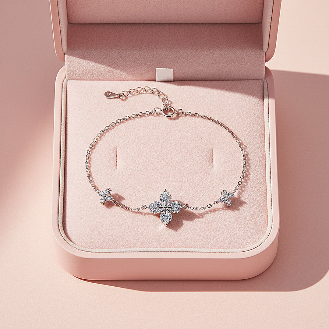Floral Marquise Link Bracelet | Moissanite | Prm9162 - Bracelets | Singapore Jewellery, Wedding Rings &amp; Gifts | Same Day Delivery | Tiara.com.sg