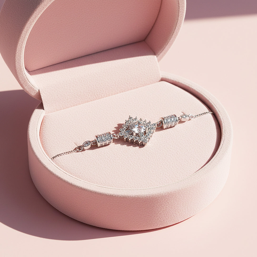 Rhombus Halo Slider Bracelet | Moissanite | Prm9164 - Bracelets | Singapore Jewellery, Wedding Rings &amp; Gifts | Same Day Delivery | Tiara.com.sg