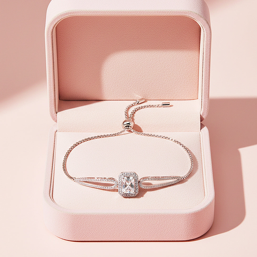 Emerald Halo Slider Bracelet | Moissanite | Prm9165 - Bracelets | Singapore Jewellery, Wedding Rings &amp; Gifts | Same Day Delivery | Tiara.com.sg