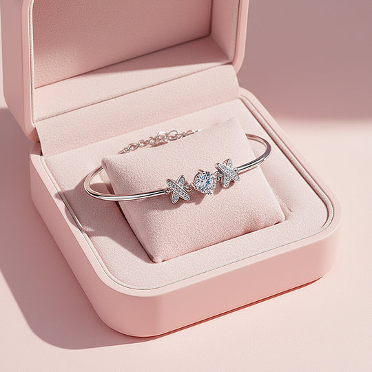 X Motif Adjustable Bangle | Moissanite | Prm9165 - Bracelets | Singapore Jewellery, Wedding Rings &amp; Gifts | Same Day Delivery | Tiara.com.sg