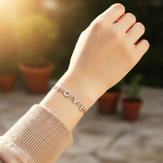 LOVE Double-Layer Bracelet | Moissanite | Prm9167 - Bracelets | Singapore Jewellery, Wedding Rings &amp; Gifts | Same Day Delivery | Tiara.com.sg