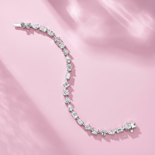 Multi-Shape Fancy-Cut Tennis Bracelet | Moissanite | Prm9168 - Bracelets | Singapore Jewellery, Wedding Rings &amp; Gifts | Same Day Delivery | Tiara.com.sg
