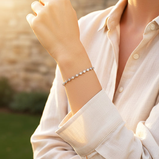 Bezel Adjustable Tennis Bracelet | Moissanite | Prm9169 - Bracelets | Singapore Jewellery, Wedding Rings &amp; Gifts | Same Day Delivery | Tiara.com.sg