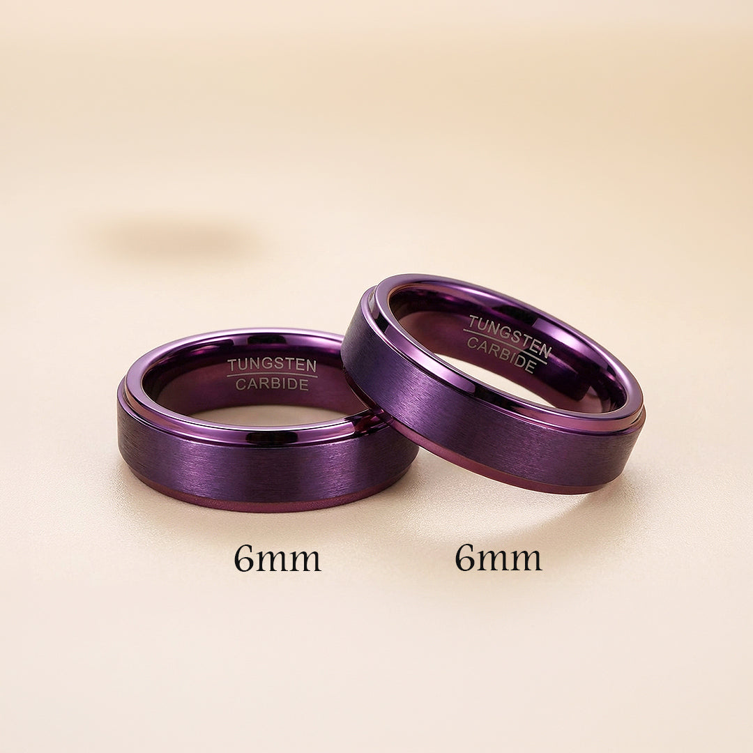 Purple Lavender | Tungsten Couple Rings | Purple Wedding Bands - Ring | Singapore Jewellery, Wedding Rings &amp; Gifts | Same Day Delivery | Tiara.com.sg