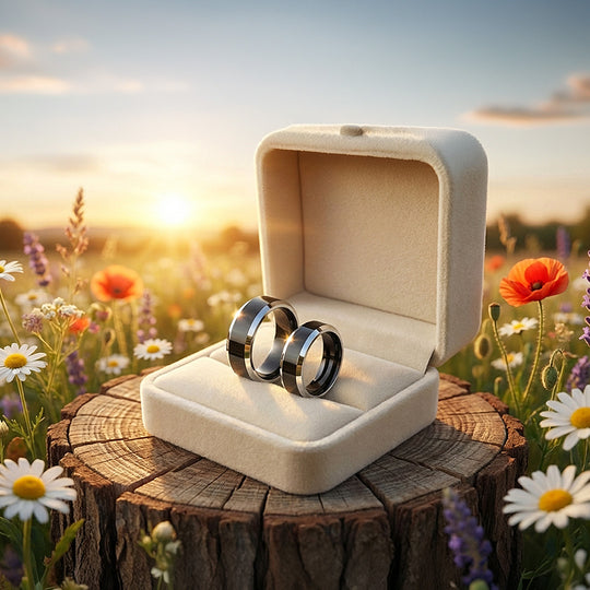 Redolent | Tungsten Couple Rings | Black Wedding Bands - Ring | Singapore Jewellery, Wedding Rings &amp; Gifts | Same Day Delivery | Tiara.com.sg