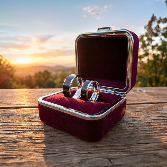Redolent | Tungsten Couple Rings | Black Wedding Bands - Ring | Singapore Jewellery, Wedding Rings &amp; Gifts | Same Day Delivery | Tiara.com.sg