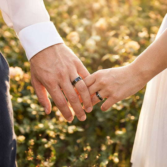 Redolent | Tungsten Couple Rings | Black Wedding Bands - Ring | Singapore Jewellery, Wedding Rings &amp; Gifts | Same Day Delivery | Tiara.com.sg