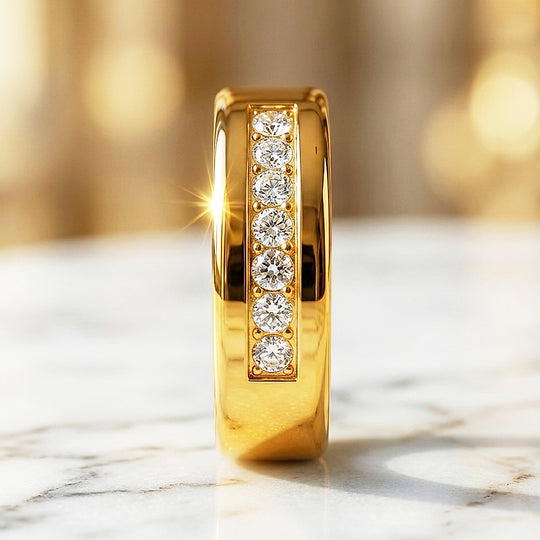 Regalis Polished Gold Tungsten Carbide Ring - Ring | Singapore Jewellery, Wedding Rings &amp; Gifts | Same Day Delivery | Tiara.com.sg