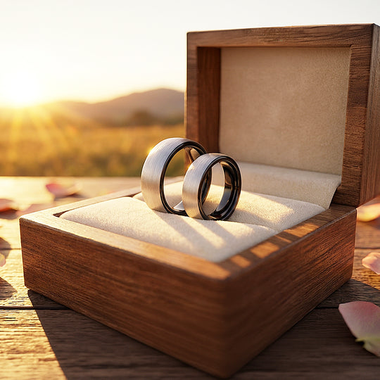 Resolve | Tungsten Couple Rings | Silver Wedding Bands - Ring | Singapore Jewellery, Wedding Rings &amp; Gifts | Same Day Delivery | Tiara.com.sg