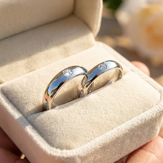 Rome | Tungsten Couple Rings | Silver Wedding Bands