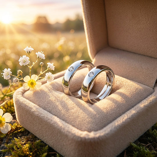 Rome | Tungsten Couple Rings | Silver Wedding Bands
