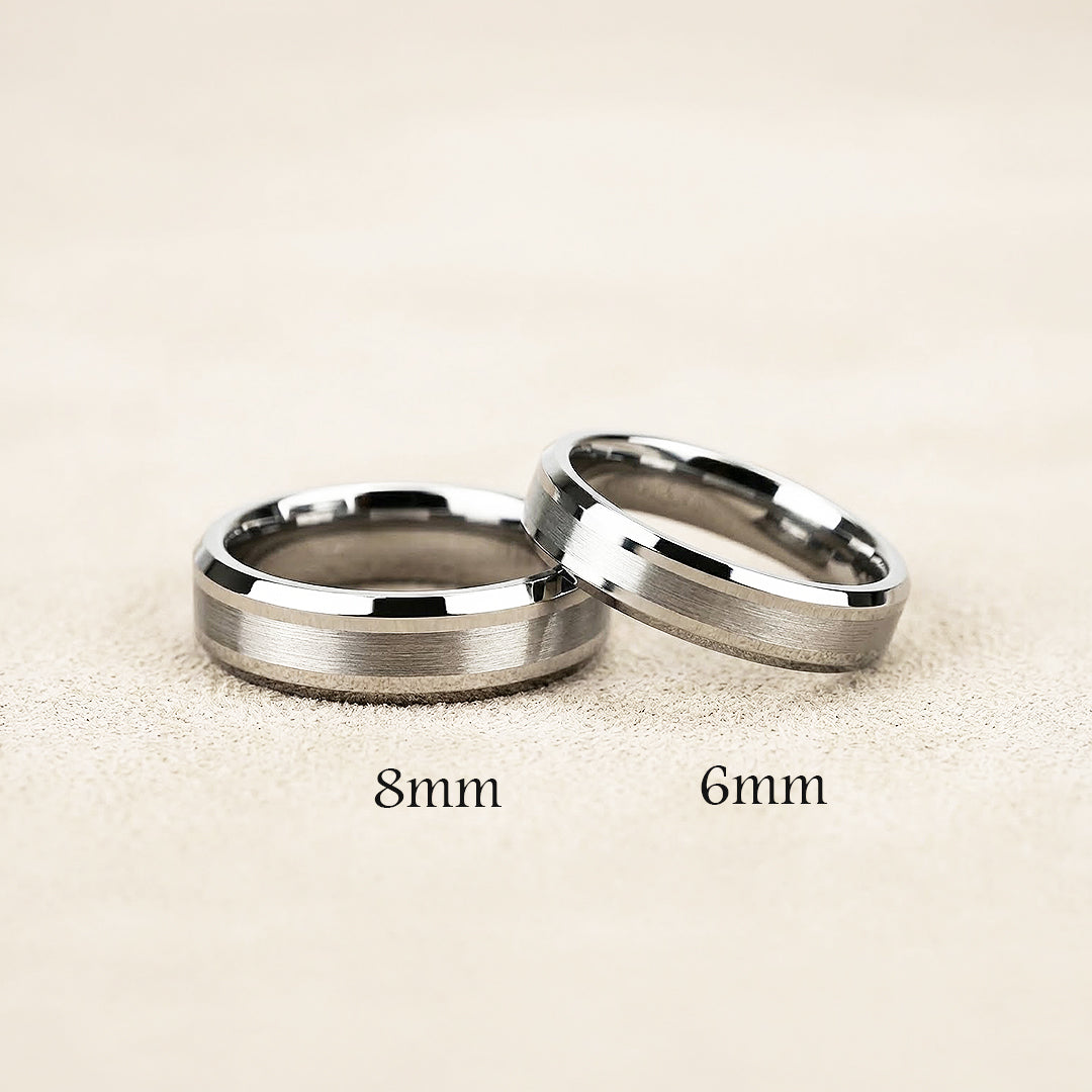 Serenity | Tungsten Couple Rings | Silver Wedding Bands - Ring | Singapore Jewellery, Wedding Rings &amp; Gifts | Same Day Delivery | Tiara.com.sg